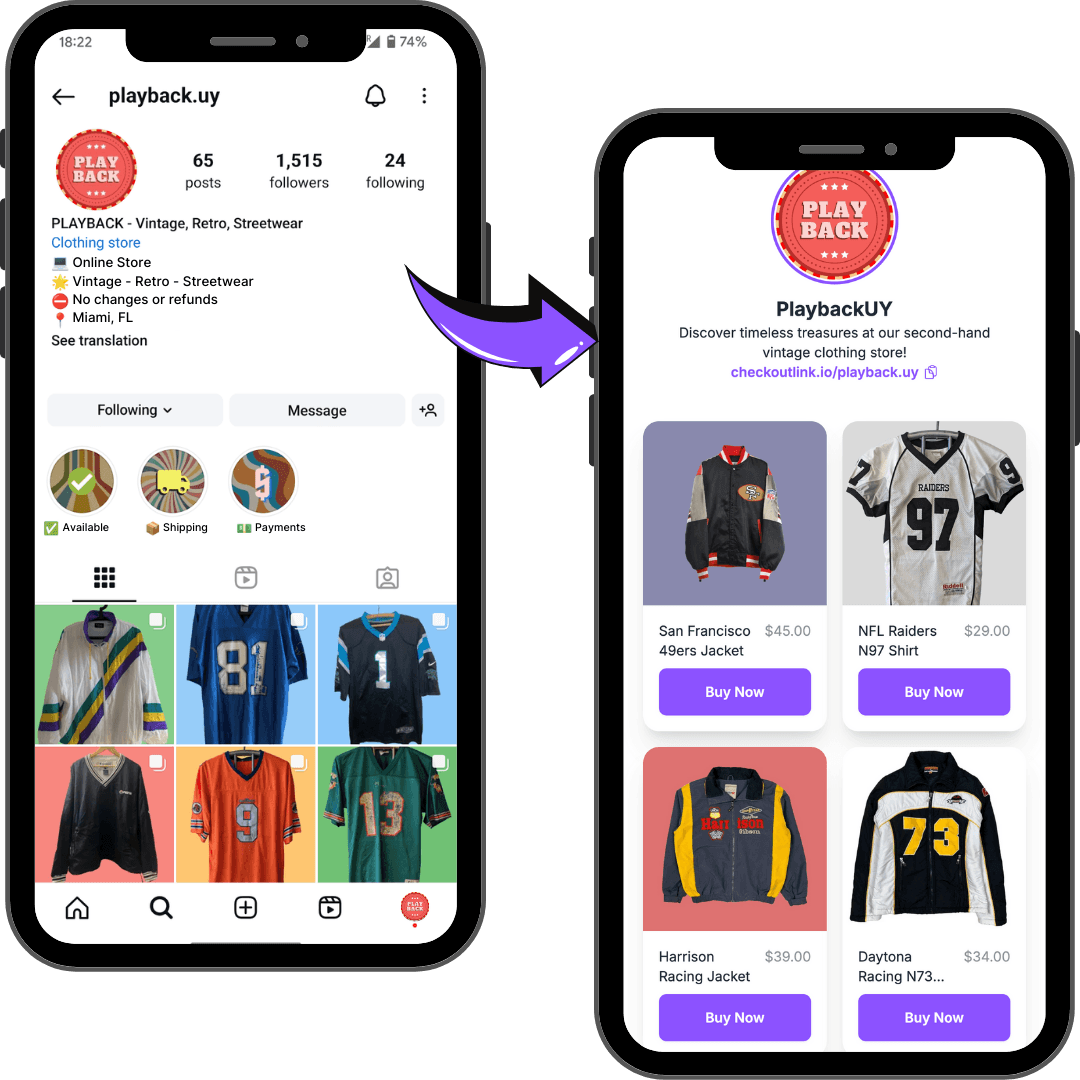 Instagram To CheckoutLink